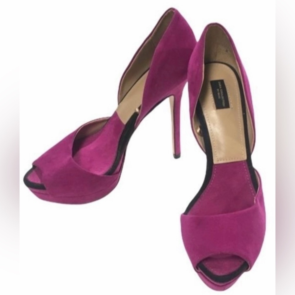 Zara  (Fushia) Magenta Peep Toe Heels Size 39